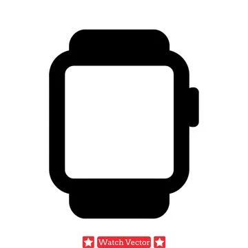 Digital Lifestyle Graphics  Stylish Vector Smartwatch Silhouettes for Techn.. Illustrazione stock