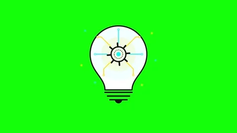 Digital light bulb animation with circuitry concept on green screen backgro.. Stock-Footage 344855367
