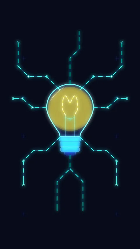 Digital light bulb idea with circuit network, innovation technology, connec.. Stock Footage 348330989
