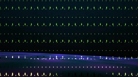 Digital light display with colorful patterns and blue light streak. Stock Footage 337505025