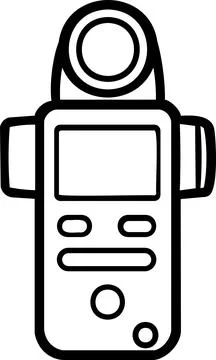 Digital light meter flashmeter line art icon Stock Illustration