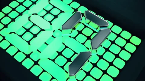 Digital Lightly 3d Countdown 10 Second Stock Footage 211803781