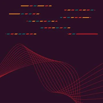 Digital line abstract colored Background with Waves Stock Illustration