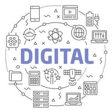 Digital Linear illustration Stock Illustration