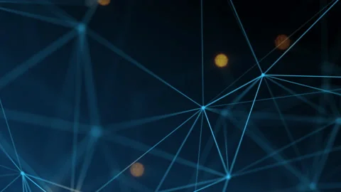 Digital Lines and Dots Connections Moving in Abstract Space. Network Grid Video stock 160564497