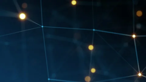 Digital Lines and Dots Connections Flying Through Seamless. Looped 3d Animation Stock Footage 205900534