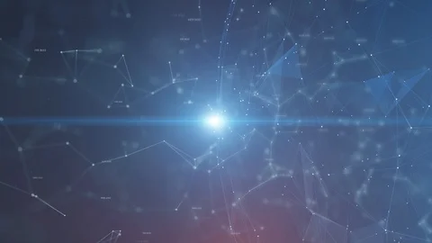 Digital lines and dots with flare light Stock Footage 99701410