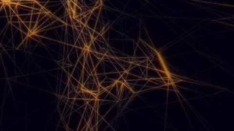 Digital Lines Connections Moving in Abstract Space Stock Footage 254974510