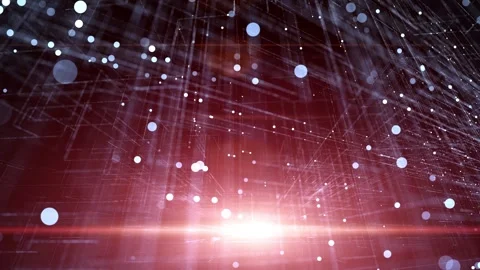 Digital lines dots network with glowing red spot light loop animation Stock Footage 345331283