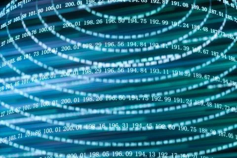 Digital lines made of numbers, globe big data background, 3d rendering Illustrazione stock