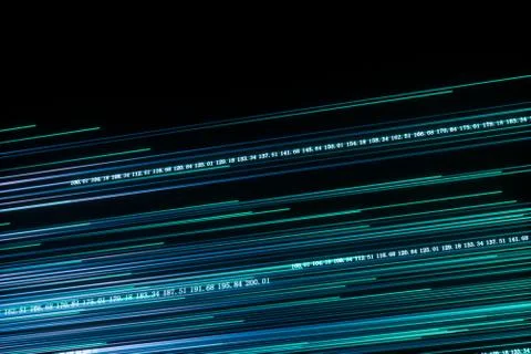 Digital lines made of numbers, globe big data background, 3d rendering Illustrazione stock