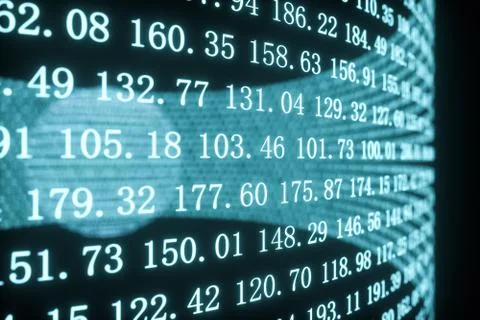 Digital lines made of numbers, globe big data background, 3d rendering Stock Illustration