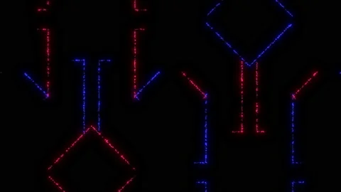 Digital lines pattern on computer screen Stock Footage 209560902