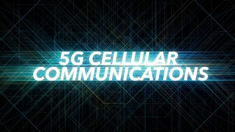 Digital Lines Tech Word - 5G CELLULAR COMMUNICATIONS Stock Footage 98324172