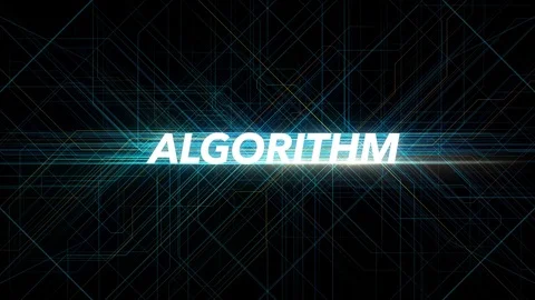 Digital Lines Tech Word - ALGORITHM Stock Footage 98324190