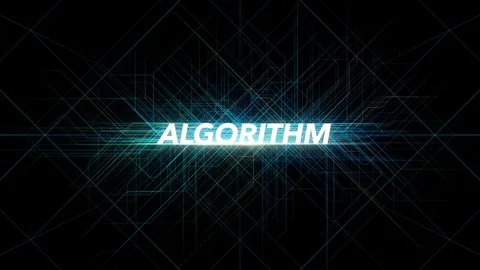 Digital Lines Tech Word - ALGORITHM Video stock 98362980
