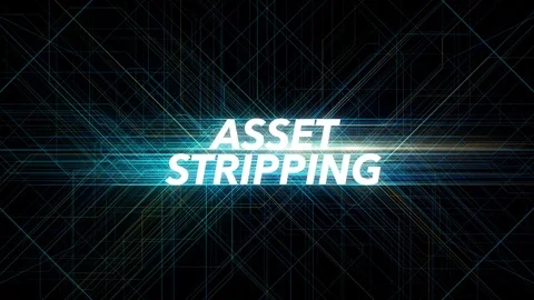Digital Lines Tech Word - ASSET STRIPPING Stock Footage 98324269