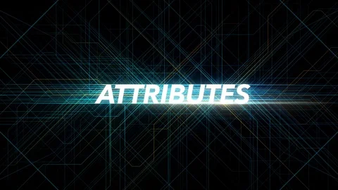 Digital Lines Tech Word - ATTRIBUTES Stock-Footage 98324354