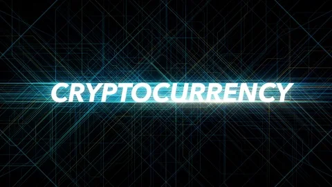 Digital Lines Tech Word - CRYPTOCURRENCY Stock Footage 98325202