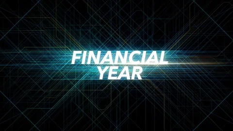 Digital Lines Tech Word - FINANCIAL YEAR Stock Footage 98325726