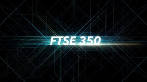 Digital Lines Tech Word - FTSE 350 Stock Footage 98325856