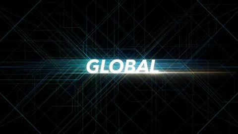 Digital Lines Tech Word - GLOBAL Stock Footage 98325976