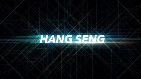 Digital Lines Tech Word - HANG SENG Stock Footage 98326088