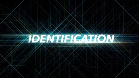 Digital Lines Tech Word - IDENTIFICATION Stock Footage 98326294