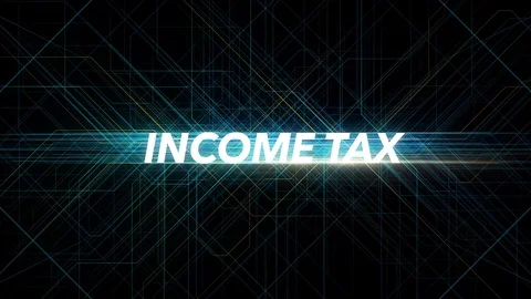 Digital Lines Tech Word - INCOME TAX Vídeo Stock 98326370