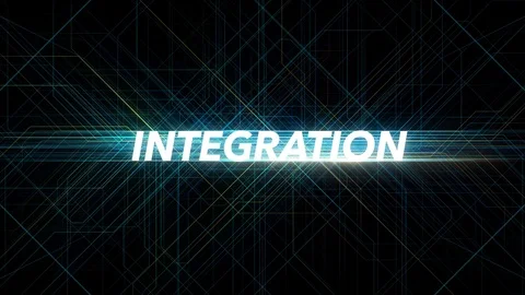 Digital Lines Tech Word - INTEGRATION Vídeo Stock 98326589