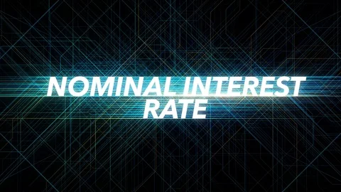 Digital Lines Tech Word - NOMINAL INTEREST RATE Stock Footage 98327161