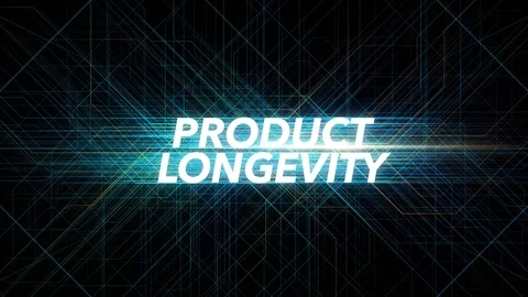 Digital Lines Tech Word - PRODUCT LONGEVITY Vídeo Stock 98327458