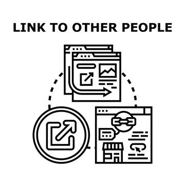 Digital link sharing concept for online networking Illustrazione stock