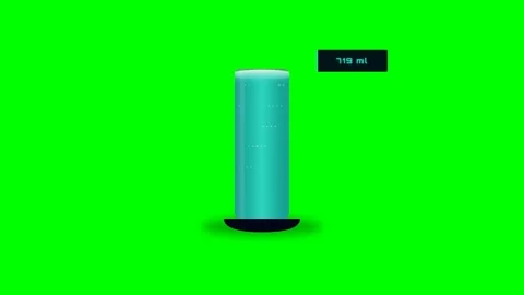 Digital Liquid Volume Meter Animation with Milliliter Indicator on Green Screen Video stock 344434151