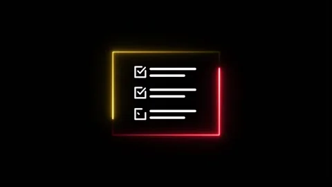 Digital list system concept with tick icon animation 스톡 동영상 334130841