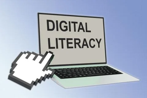 DIGITAL LITERACY concept Illustrazione stock