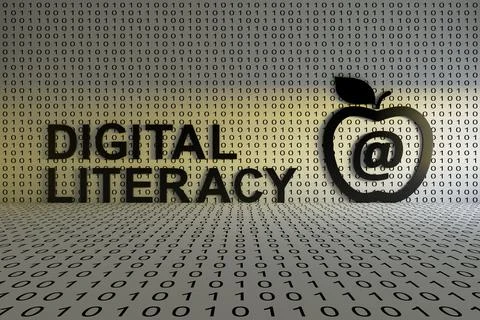 DIGITAL LITERACY concept text sunlight 3D illustration Stockfoto's