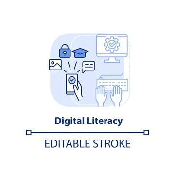 Digital literacy light blue concept icon Stock-Illustration
