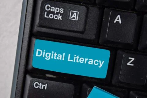 Digital Literacy write on keyboard isolated on laptop background Foto stock