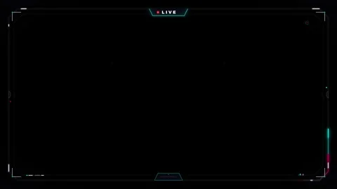 Digital live stream camera overlay with hud interface and motion Stock Footage 337560060