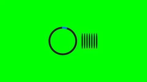A digital loading animation icon featuring a circular progress bar and lines Stock Footage 340904511