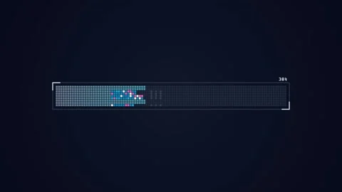 Digital Loading Bar Animation Displaying Data Processing and Progress from .. 動画素材 347361857