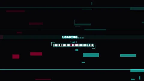 Digital Loading Bar Animation Featuring an 8 Bit Retro Glitch Effect with P.. Video stock 346873066