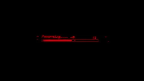 Digital loading bar animation with glitch isolated on black background. Com.. Видео 332885369