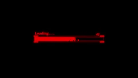 Digital loading bar animation with glitch isolated on black background. Com.. Video stock 332885377