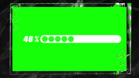 Digital loading bar animation with percentage counter increasing on a chroma Stock-Footage 345807676