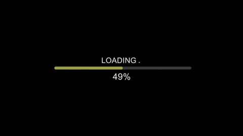 Digital loading bar animation progressing with percentage on black background Stock Footage 339770522