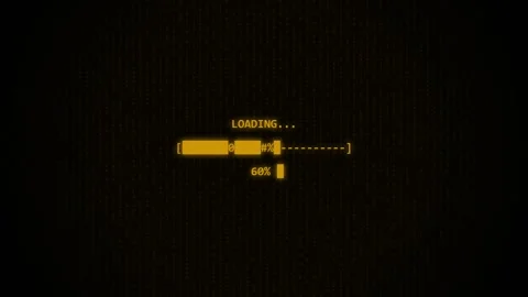 Digital Loading Bar Animation in Retro 8 Bit Style with Percentage Progress.. Video stock 346872731