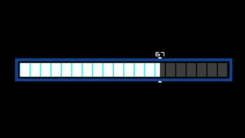 Digital loading bar displaying 67 percent progress Stock Illustration
