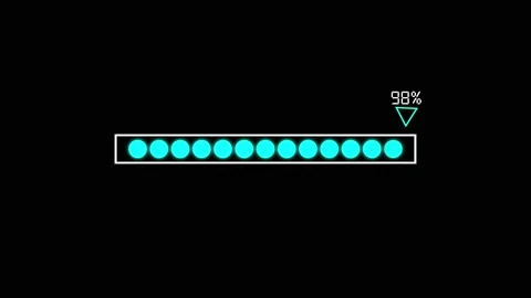 Digital loading bar displays system database processing updates. Interactiv.. Stock Footage 337817499